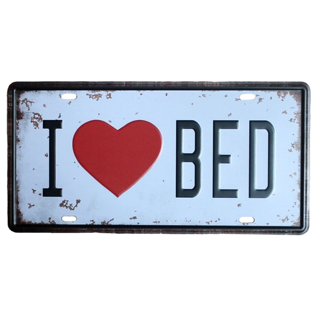 zhangmingg Style Happy Life License Plate Metal Sign for Home Bar Store Wall Art Poster