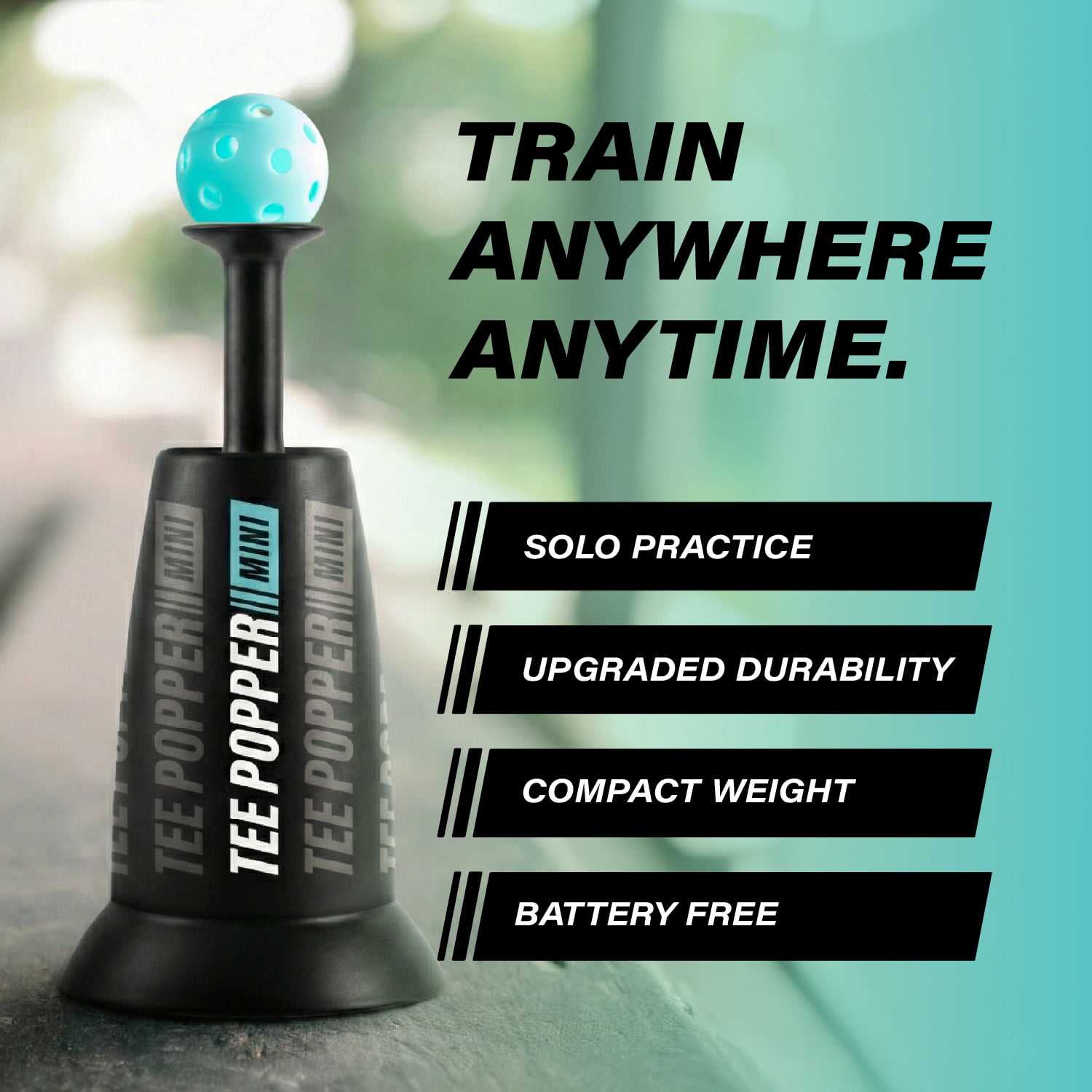 Bandit Sports Mini Tee Popper Baseball Training Ball Launcher, Hands-Free Solo Practice, Includes 1 Mini Popper Ball