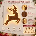 thumbnail image 2 of LED Reindeer Wall Decorations, 7pcs Lighted Holiday Wall Lights, Warm Festive Indoor Display for Living Room, Bedroom, Hallway, Entryway and Party Decor, Brown-B-5.9in, 2 of 8