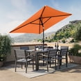thumbnail image 1 of CorLiving 6.5ft x 6.5ft Square Tilting Outdoor Market Umbrella with Steel Frame and Durable Canopy, Orange, 1 of 8
