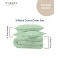 thumbnail image 4 of Dormir Fine Linen 3 Piece Duvet Cover Set, 100% Cotton, 400 Thread Count Sateen, Cal King, Color Sage Green, 4 of 6