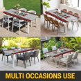 thumbnail image 5 of Christmas Table Cloths for 5 Foot Rectangle Tables, Winter Poinsettia Wooden Grain Red Black Plaid Patio Waterproof Elastic Fitted Tablecloths, Washable Rectangular Table Cover for Camping, 5 of 8