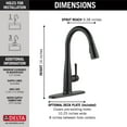 thumbnail image 4 of Delta 9113T-BL-DST Essa Single Handle Pull-Down Kitchen Faucet with Touch2O in Matte Black, 4 of 7