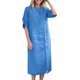 thumbnail image 1 of Largo Vestido de Verano Fluido con Botones, Ropa de Color Sólido, Longitud de Rodilla, Vestido Fluido Suelto para Mujeres con Bolsillos, 1 of 9
