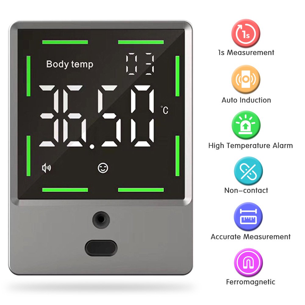 Wall Mounted Infrared Thermometer Body Temperature Measurement Ferromagnetic Room Thermometer Accurate Indoor Temperature 32 Groups Memory Value High