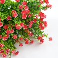 thumbnail image 4 of ZOELNIC 8 Bundles Outdoor Artificial Flowers UV Resistant Fake Boxwood Plants Faux Plastic Greenery for Indoor Outside Plants Garden Home Decor, Red, 4 of 8