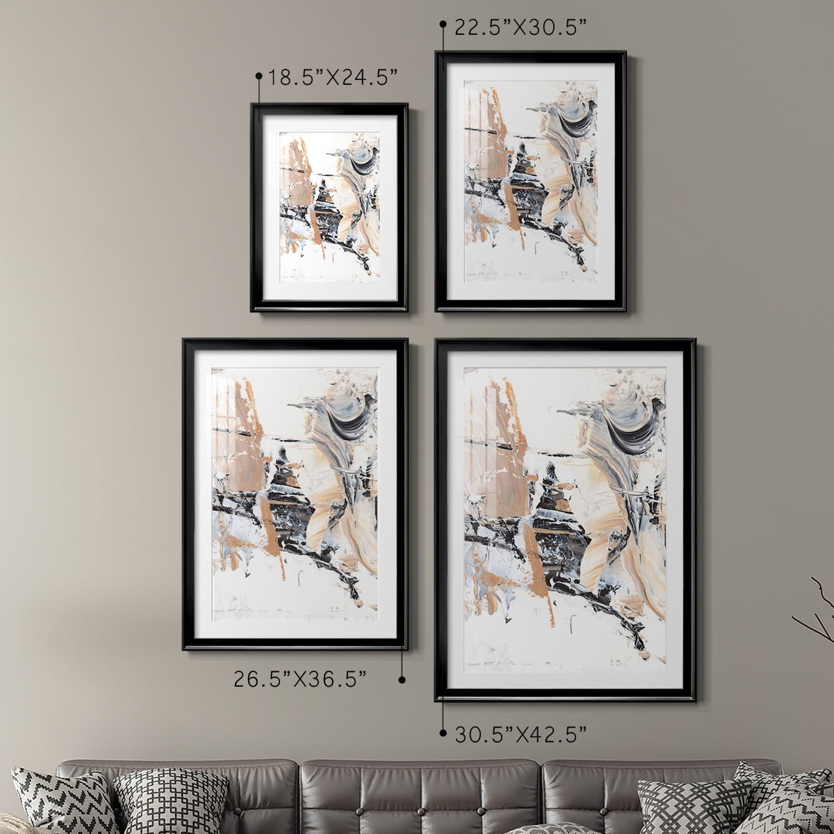 Wexford Home Ruckus III Premium Framed Print, 30.5" x 42.5" - Ready to Hang, Black (Set of 2)