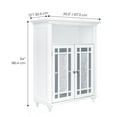 thumbnail image 4 of Teamson Home Windsor Wooden Floor Accent Cabinet with Glass Mosaic Doors, White, 4 of 8