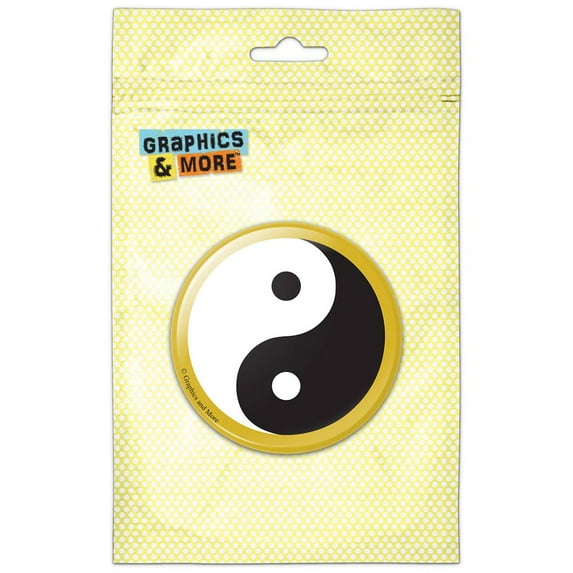 Classic Yin Yang Yellow Refrigerator Button Magnet