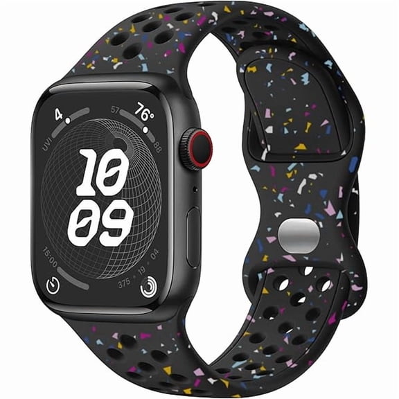 can Breathable Sport Band Compatible with Apple Watch Band 38mm 40mm 41mm 42mm 44mm 45mm 46mm 49mm, Soft Eco-Friendly Silicone Band for iWatch Series 11/10/9/8/7/6/5/4/3/2/1 SE Ultra