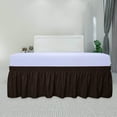 thumbnail image 2 of Easy-Going Wrap Around Ruffled Bed Skirt 14 Inch for Twin／Full Size Beds, Chocolate, 2 of 3