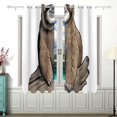 thumbnail image 2 of Sloth Wood Curtains Black Out 63 Inch Length Curtains for Sliding Glass Doors Bedroom Living Room 2 Panels Set, 2 of 5