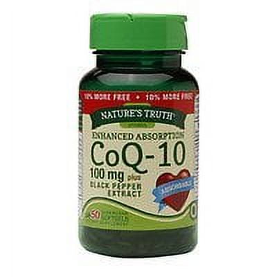 Nature's Truth Enhanced Absorption CoQ-10 100 mg plus Black Pepper Extract Quick Release Softgels - 50 ct, Pack of 2