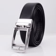 thumbnail image 1 of Cinturón de hombre de cuero con hebilla falsa, cinturón con hebilla automática, cinturón informal de negocios con clip, cinturón con puntos, opciones de longitud versátiles, 1 of 5