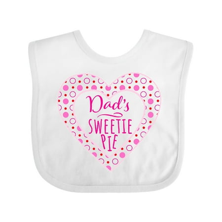 

Inktastic Dad s Sweetie Pie with Pink Hearts Gift Baby Boy or Baby Girl Bib