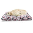thumbnail image 1 of Tulip Pet Bed, Floral Background with Linked Swirling Tulip and Branches Fresh Ornate, Chew Resistant Pad for Dogs and Cats Cushion with Removable Cover, 24" x 39", Pink Teal Red, by Ambesonne, 1 of 4