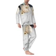 thumbnail image 2 of Fotbe Pumpkin And White Marble Pattern Long Sleeve Pajama Set for Men,Sleepwear Set,2-piece Loungewear Set,Soft PJs Comfy Nightwear with Pockets-Small, 2 of 7