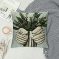 thumbnail image 2 of SHERONV Grey Christmas Strips Pillow Covers Snowflake Christmas Tree Truck Sleigh Gift Wreath Throw Pillow Cases Hello Winter Holiday Outdoor Cushion Covers Farmhouse Christmas Decorations 22x22in, 2 of 5