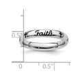 thumbnail image 2 of 3.5mm 925 Sterling Silver Polished Stackable Black Enamel Faith Ring Size 6 Stackable Ring for Women, 2 of 2