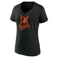 thumbnail image 2 of Women's Jackson Holliday Black Baltimore Orioles Fastball Player Name & Number V-Neck T-Shirt, 2 of 3
