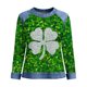thumbnail image 5 of TaTaai Women's Casual Patchwork Shirt Long Sleeve Round Neck Solid Color St Patrick Day Blouse Soft Comfy Lightweight Top Spring Daily Holiday Party Wear Gift, 5 of 5