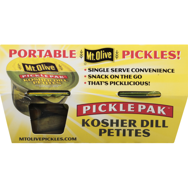 Mt. Olive picklePak Kosher Dill Petite Pickles, 4 pk of 3.7 fl oz cups