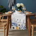thumbnail image 2 of Flowers Eucalyptus Table Runner - 36 Inch Long, Kitchen Dining Table Runner Dresser Scarves, Watercolor Botanical Floral Leaves Farmhouse Decor for Coffee Tables Wedding Party Banquet, 2 of 8