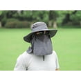 thumbnail image 3 of Fpogbef Fishing Hat for Men Women, UPF50+ Wide Brim Fishing Hat with Face Cover Neck Flap Sun Hat, Gray, 3 of 7