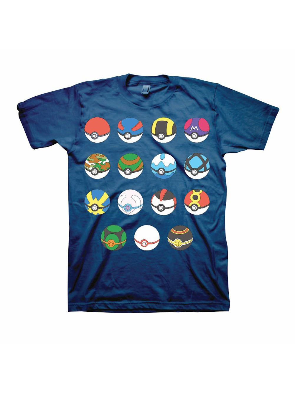 Pokémon - Unisex Adult Pokemon Pokeball Extravaganza - Blue T-Shirt