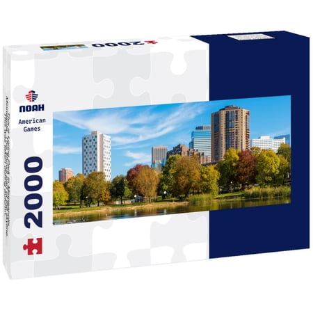 Noah Jigsaw Puzzle This is Loring Park in Minneapolis, Minnesota. This shows part of the skyline. This was taken during autumn. These are Canadian Geese on the lake panorama 2000 pieces