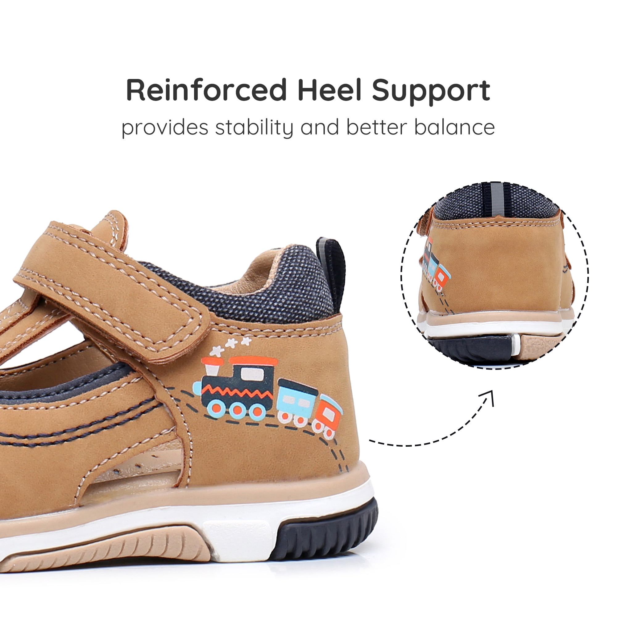 Toddler Boys Sandals Closed Toe Summer Shoes For Toddler with Arch Support Outdoor(Color : camel, Size : 6 Toddler)