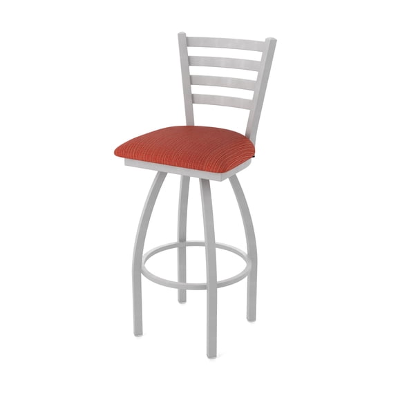 410 Jackie 25" Swivel Counter Stool with Anodized Nickel Finish and Graph Poppy Seat
