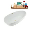 thumbnail image 6 of 67" Streamline N3601PBR Soaking Freestanding Tub and Tray With Internal Drain in Polished Brass, 6 of 12