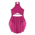 thumbnail image 4 of Sinleey Girls Shiny Lyrical Ballet Dress Backless Jazz Latin Cha-Cha Rumba Samba Dance Costume Hot Pink 12, 4 of 9