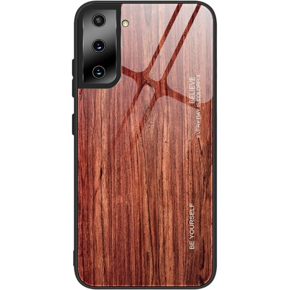 Wood Grain Tempered Glass Ultra Thin Phone Case for Samsung Galaxy S10 Plus E S9 Plus, Featured Back Cover(M02,S10 E)