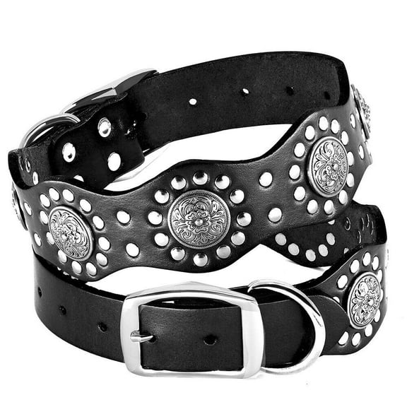 Pet Artist Luxury Genuine Leather Dog Collars Studded Heavy Duty for Medium and Large Dogs Rottweiler German Shepherd