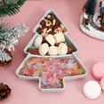 thumbnail image 4 of Plato de fruta con forma de árbol de Navidad creativo Plato de aperitivos de frutos secos de plástico para el hogar Platos portátiles Bandeja para servir (azul claro), 4 of 4