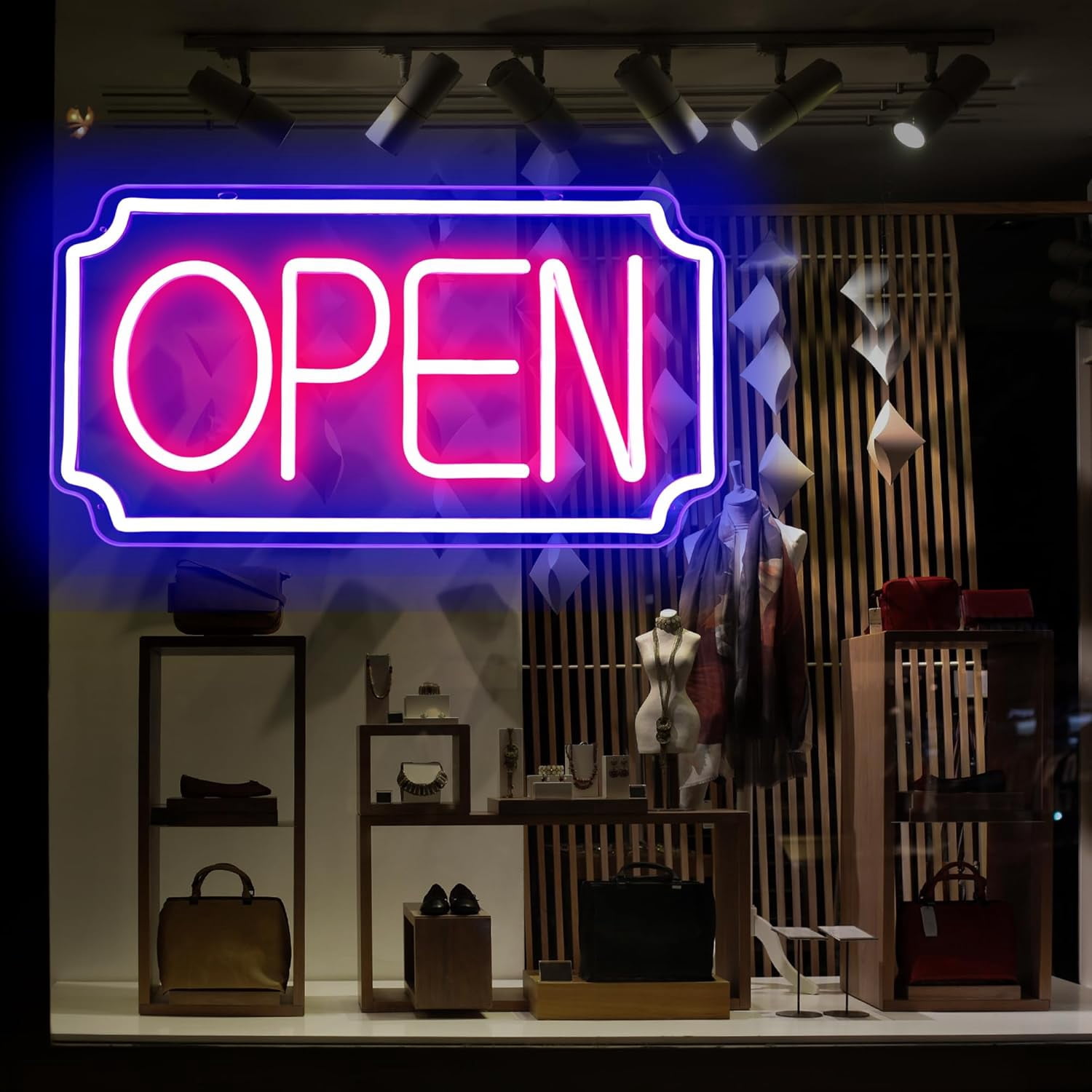 Open Signs for Business, Light Up LED Neon Open Sign for Business Window Storefront, Lighted Open Lights for Retail Bar Cafe Bakeries Barber, Eletric Powered 16 inch