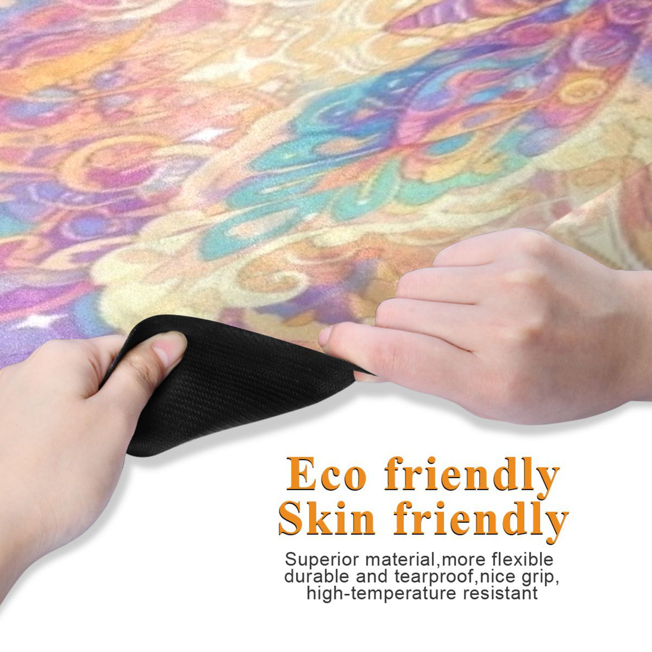 BZSMCE Yoga Mat Women Fitness Mat Pastel Iridescent Butterfly Pattern