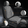 thumbnail image 4 of Car Seat Covers Fit for Nissan Versa 2009-2026 Non-Slip Leather Car Seat Protector Compatible Airbag Gray,Front Set(2 Seats), 4 of 7