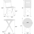 thumbnail image 3 of QinaQin Juego bistró plegable de 3 piezas con 1 mesa y 2 sillas, estructura metálica para balcón, patio, jardín o espacios pequeños, 3 of 8