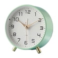 thumbnail image 1 of Reloj despertador de lujo nórdico, reloj de escritorio pequeño, silencioso, analógico, sin tictac, con números arábigos, reloj de mesa redondo con pilas for sala de estar, dormitorio, 1 of 7