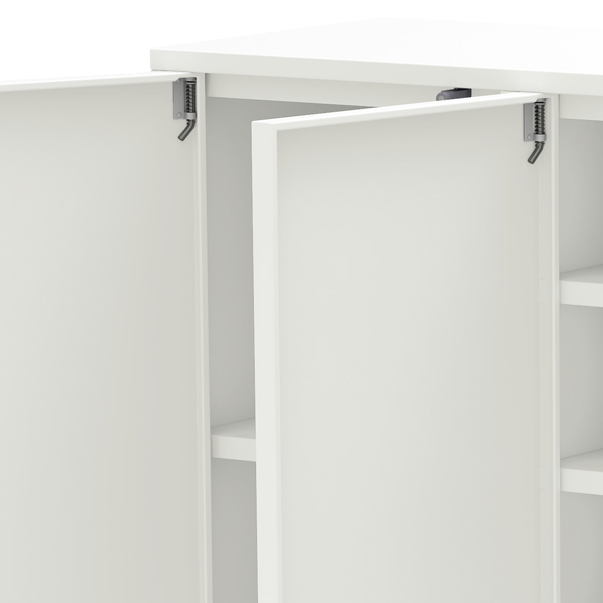 Uforic Shoe Cabinet with Doors & Adjustable Shelves, Metal Shoe Rack Organizer, White