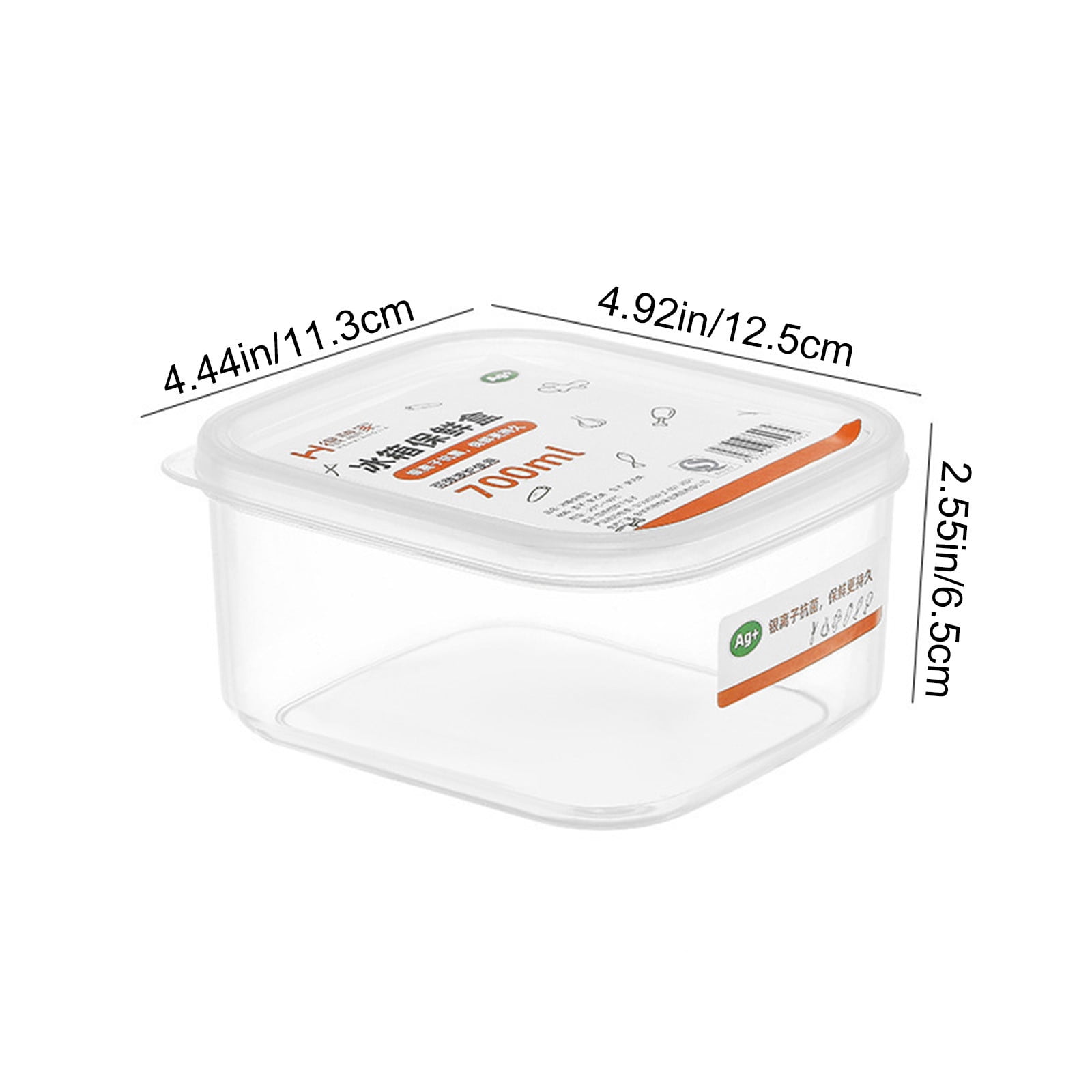 Plastic Containers with Lids, Transparent Rectangular Food Storage Containers for Lunch and Snacks, Keep Grains and Pulses Fresh, Stackable for Pantry, Fridge and Meal Prep, AKLJWH - #03 Clear - 1PC