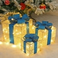 thumbnail image 4 of Tyidzon 3Pcs Christmas Lighted Gift Boxes, Christmas Decorations Presents Boxes with Ribbon Bows Christmas Decorations for Xmas Tree, Yard, Home, Indoor Outdoor Holiday Decor, 4 of 7