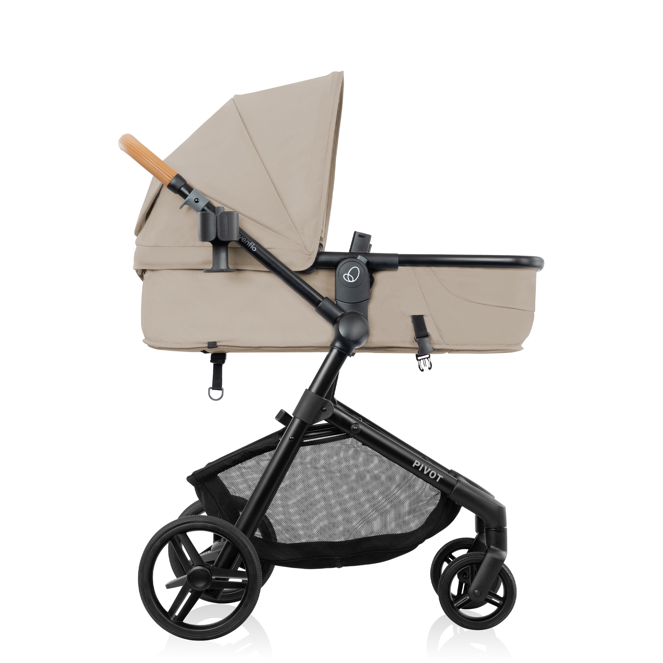 Evenflo Pivot NXT Travel System with LiteMax NXT Infant Car Seat (Latte Tan)