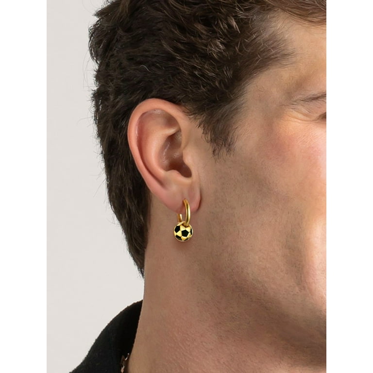 Bestyle 3D Soccer Ball Earrings Gold Dangle Drop Earrings for Men Women Hypoallergenic Ball Hoop Earrings Sport Fan Jewelry Gift Walmart