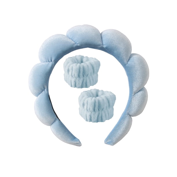 Diadema con forma de nube con tejido de terciopelo dorado, con parte superior torcida y para lavarse la cara, fácil de usar, ajuste cómodo, buen material