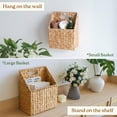 thumbnail image 6 of MEHOOM Wicker Storage Baskets, Hanging Wall Baskets for Organizing Files, Mail, Books, and Accessories (2 Pack), 6 of 9