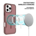 thumbnail image 5 of Allytechgroup Magnetic Translucent Back Case Cover for Apple iPhone 16 Pro Max, Rugged Bumper Heavy Duty Shockproof Anti-Scratch Protective Stylish Phone Case for Women Men, Winered, 5 of 5